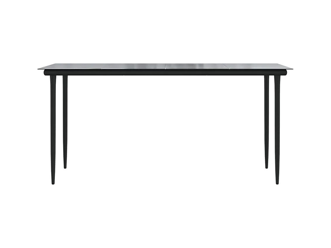 Muebles de jardín juego de comedor muebles de exterior 7 piezas ratán PVC negro 02_0014374