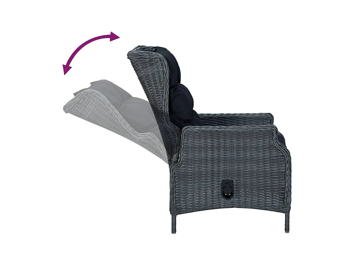 Conjunto de jantar móveis de jardim móveis de exterior 7 peças resina tecida cinza escuro 02_0014360