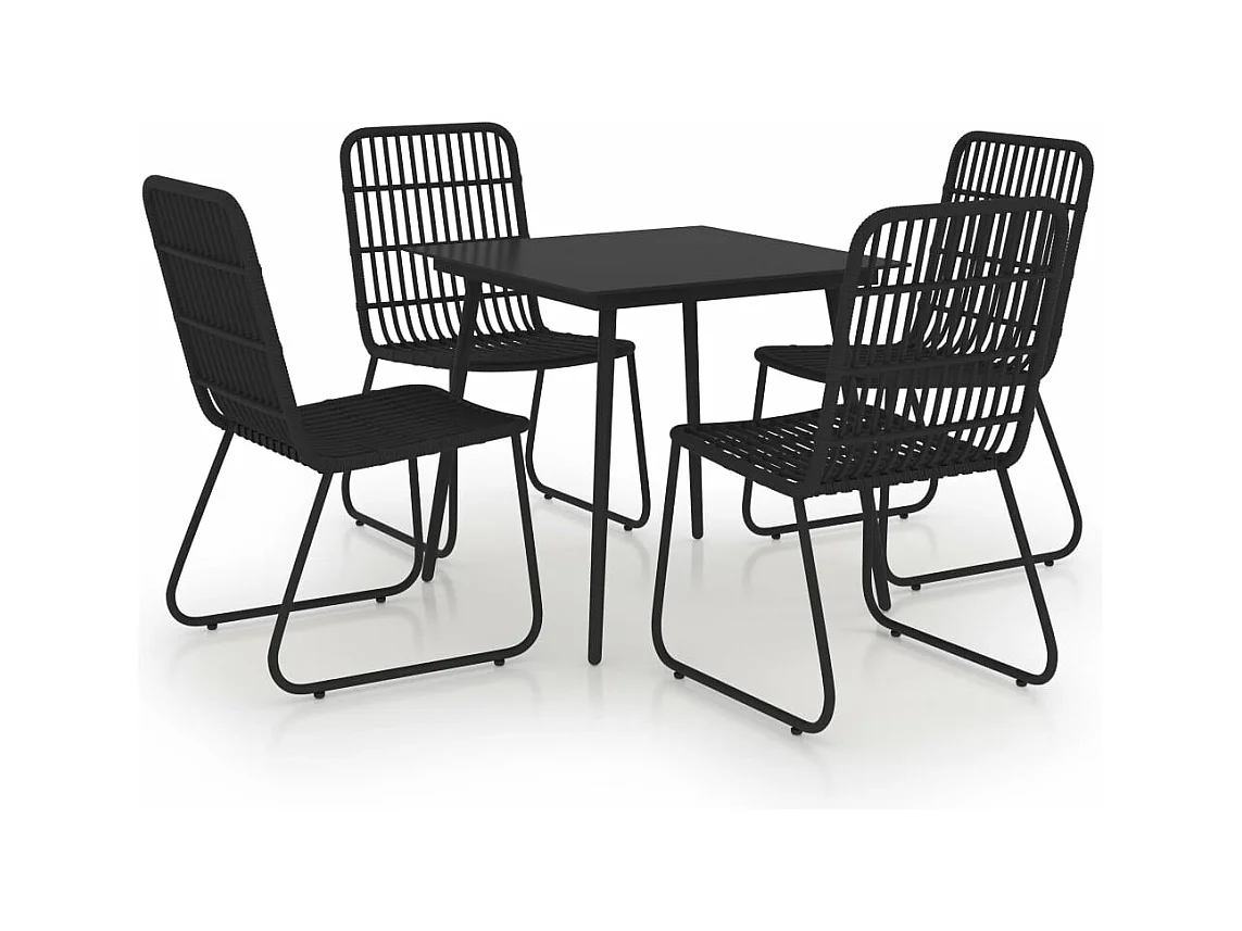 Juego de comedor muebles de jardín muebles de exterior 5 piezas resina tejida y vidrio 02_0014231