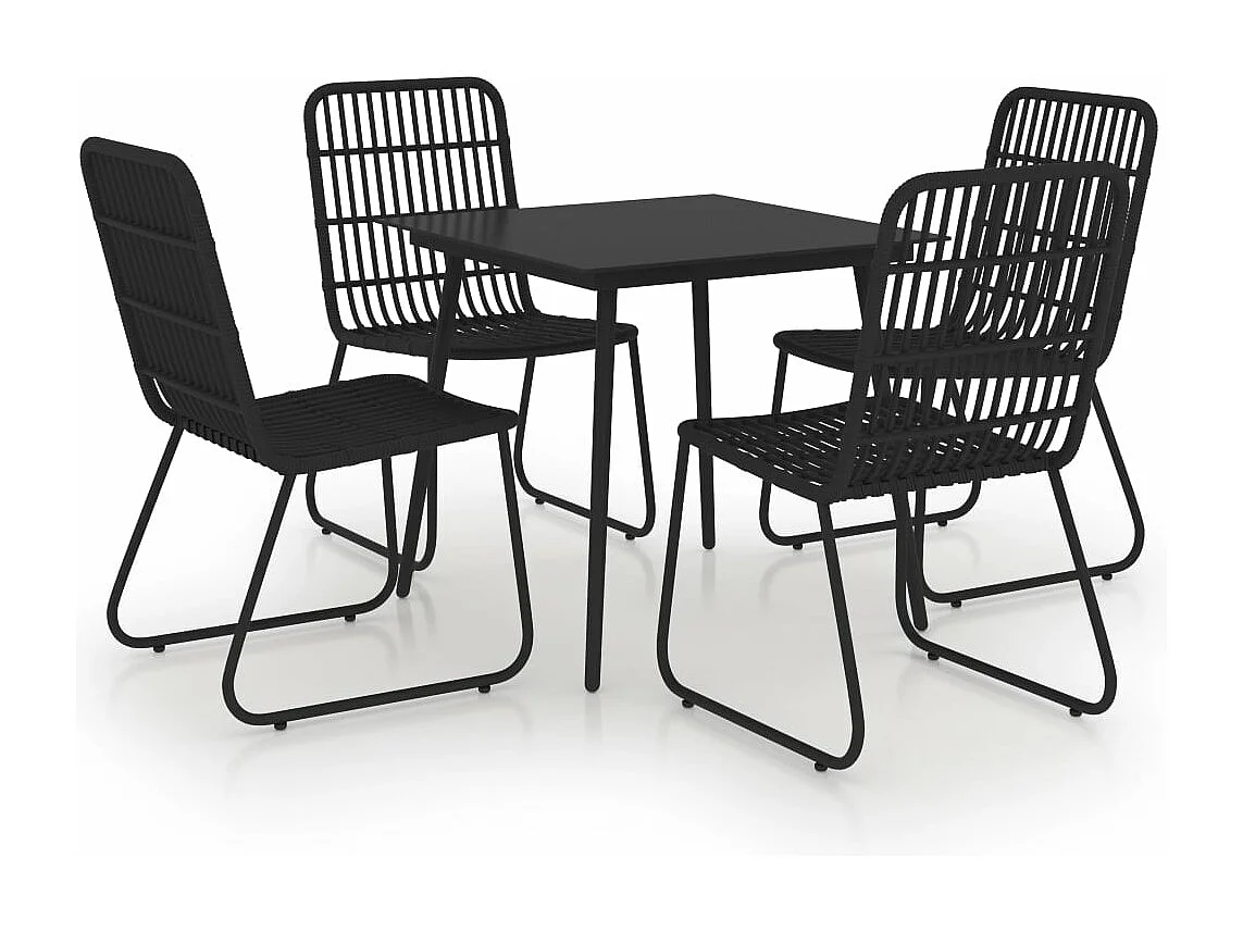 Set da pranzo mobili da giardino mobili da esterno 5 pezzi in resina intrecciata e vetro 02_0014231