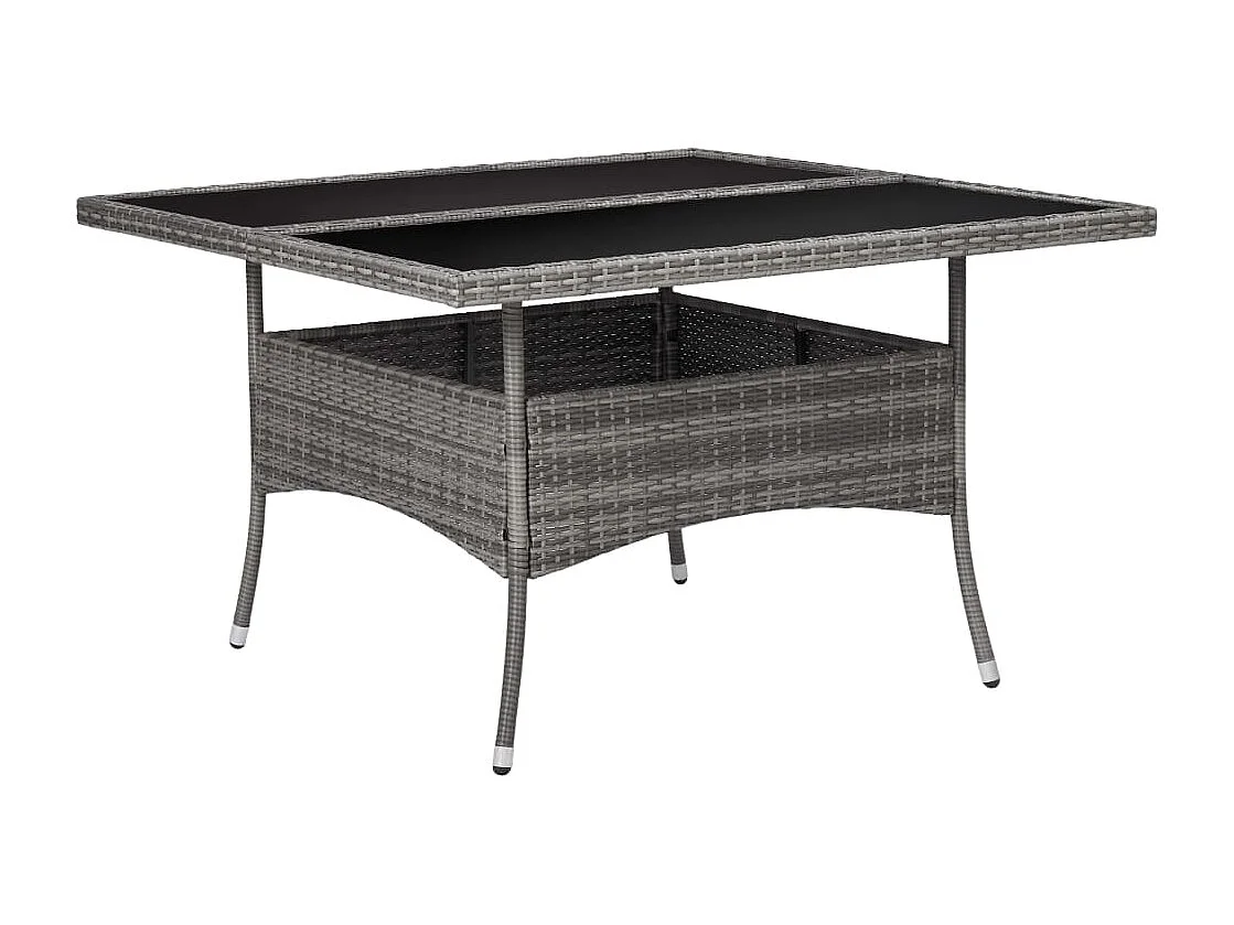 Juego de comedor muebles de jardín muebles de exterior 9 piezas resina tejida y vidrio gris 02_0014406