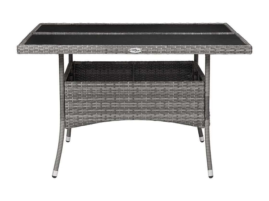 Juego de comedor muebles de jardín muebles de exterior 9 piezas resina tejida y vidrio gris 02_0014406