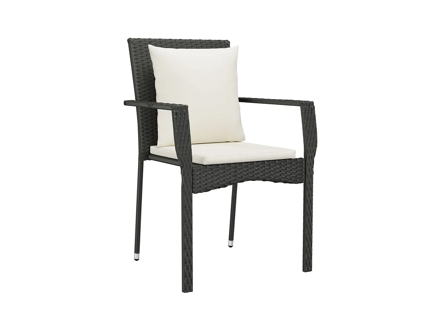 Juego de comedor muebles de jardín muebles de exterior y cojines 7 piezas resina tejida negra 02_0014466