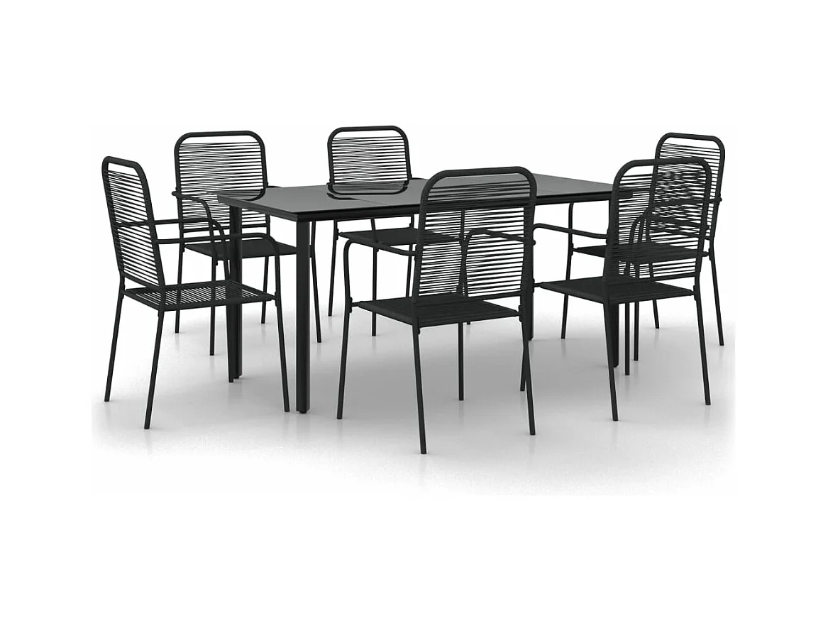 Ensemble à dîner salon noire 56 x 53.5 x 85.5 cm 02_0014368