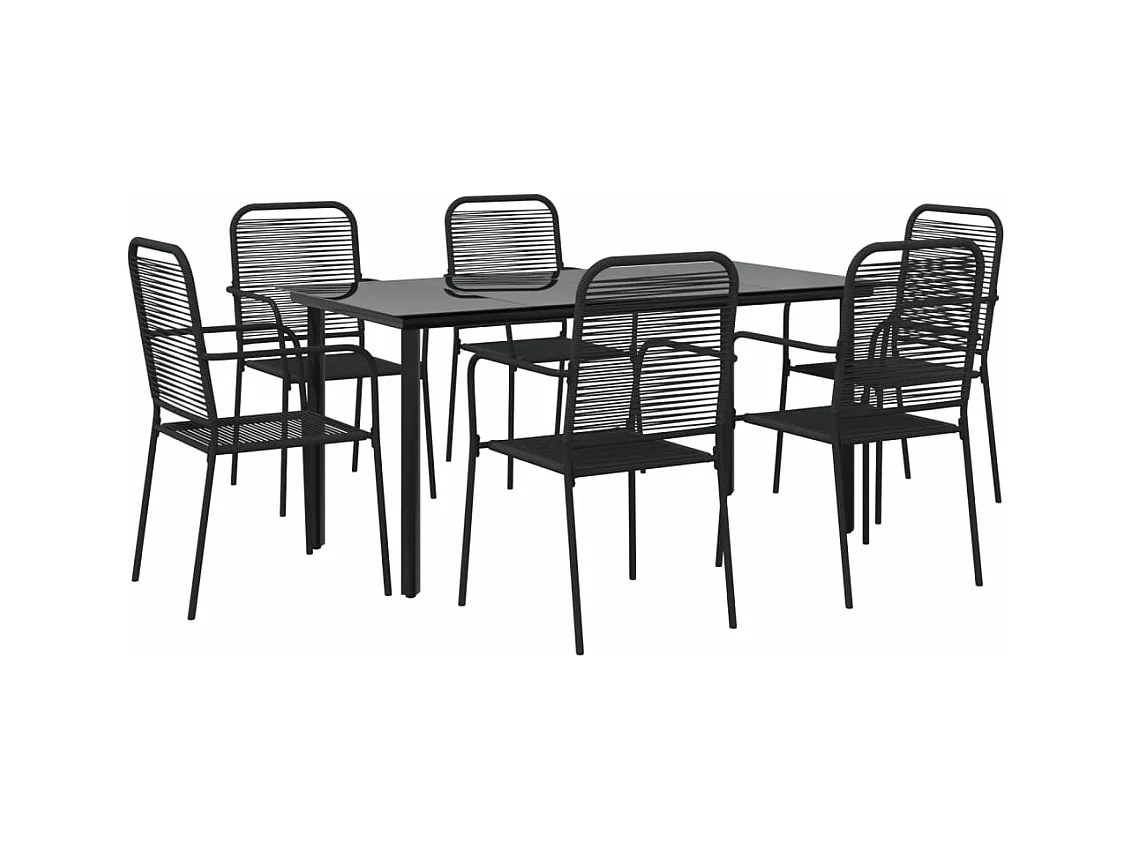 Ensemble à dîner salon noire 56 x 53.5 x 85.5 cm 02_0014368