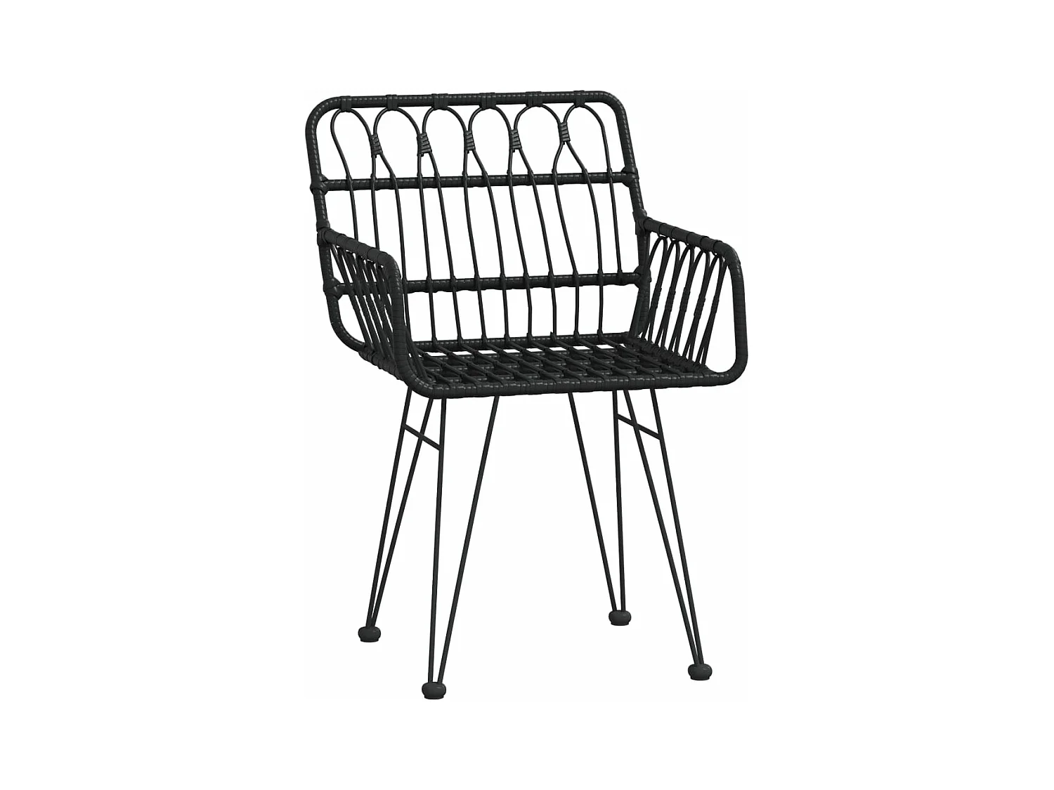 Juego de comedor muebles de jardín muebles de exterior 7 piezas resina tejida negra 02_0014376