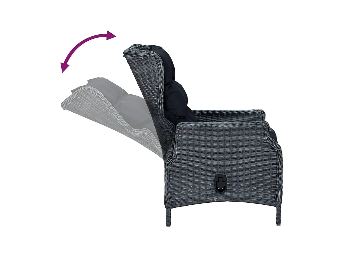 Juego de comedor muebles de jardín muebles de exterior 7 piezas resina tejida gris oscuro 02_0014359