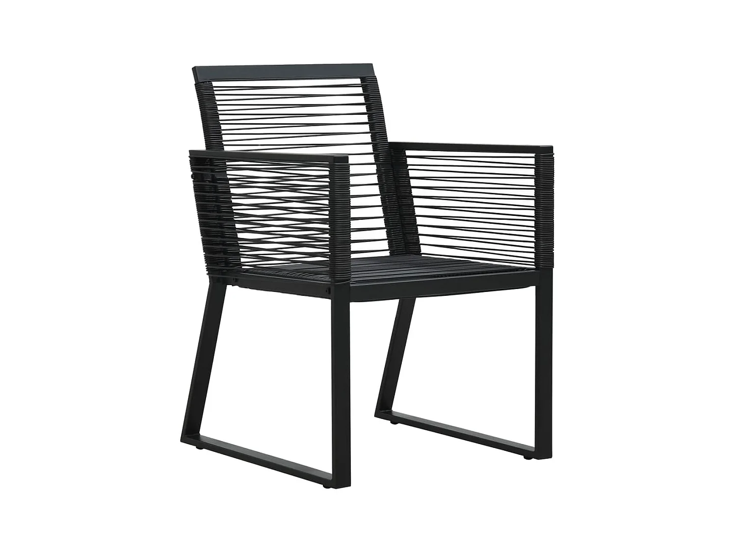 Set da pranzo mobili da giardino mobili da esterno 7 pezzi in PVC rattan nero 02_0014373