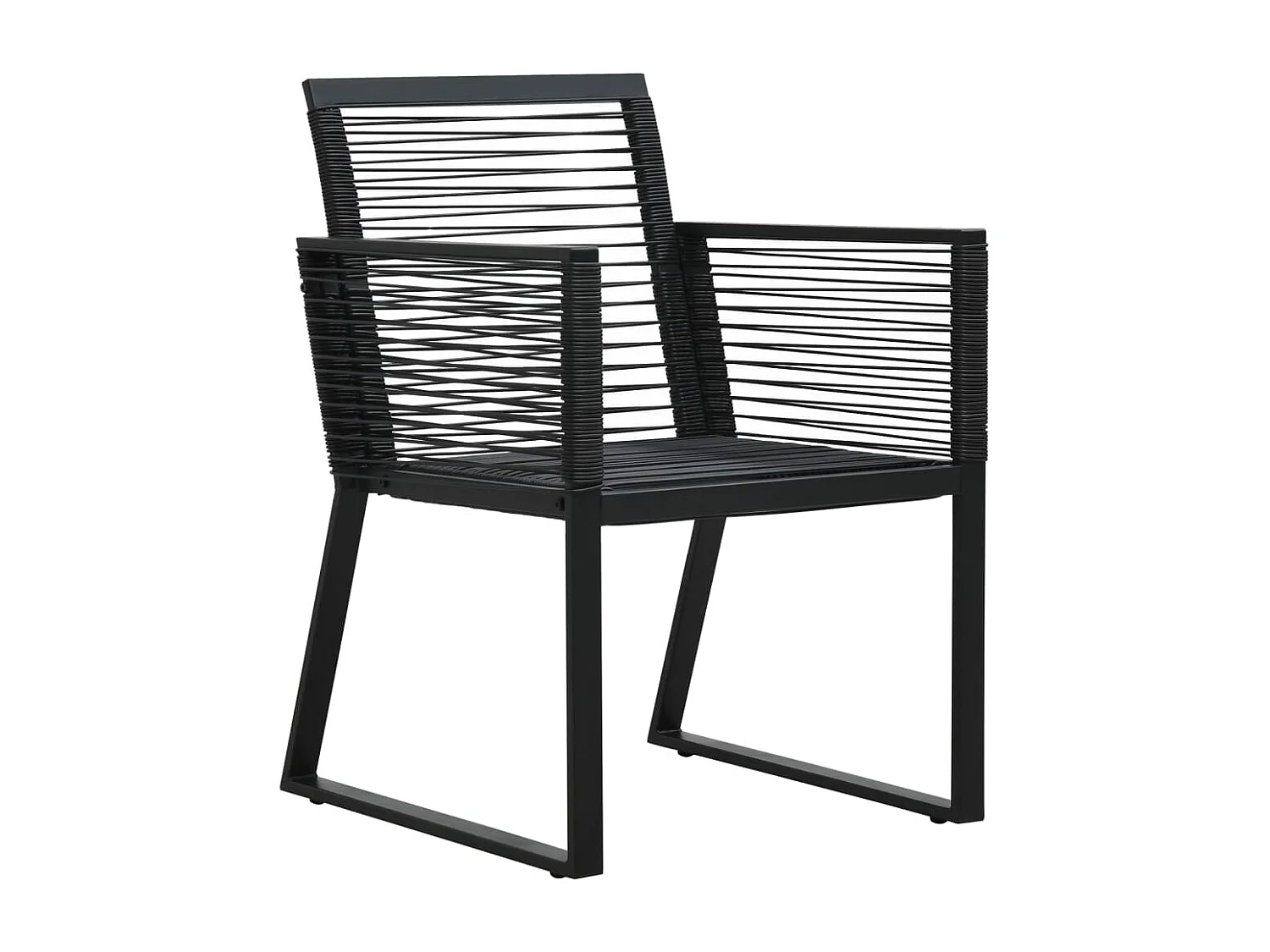 Ensemble à dîner salon PVC noire 53 x 57 x 77 cm 02_0014373