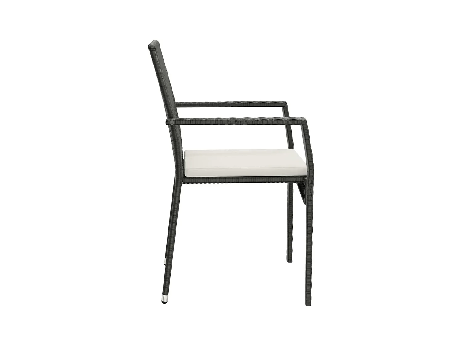 Juego de comedor muebles de jardín muebles de exterior y cojines 7 piezas resina tejida negra 02_0014475