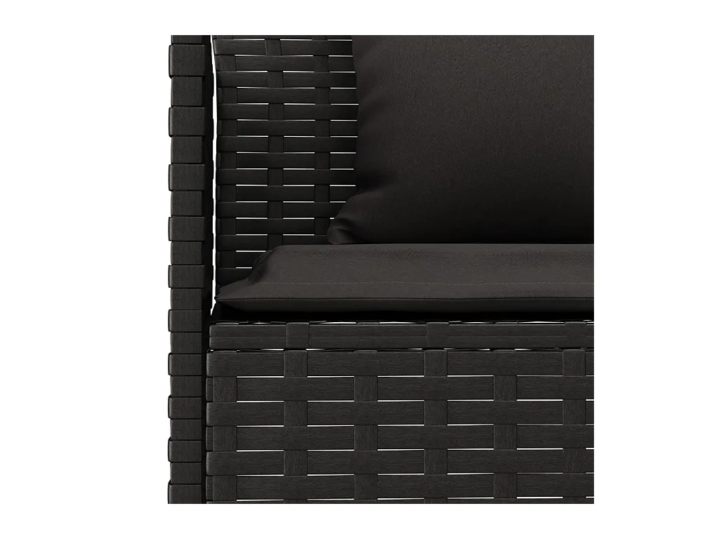 Juego de comedor muebles de jardín muebles de exterior y cojines 6 piezas resina tejida negra 02_0014460