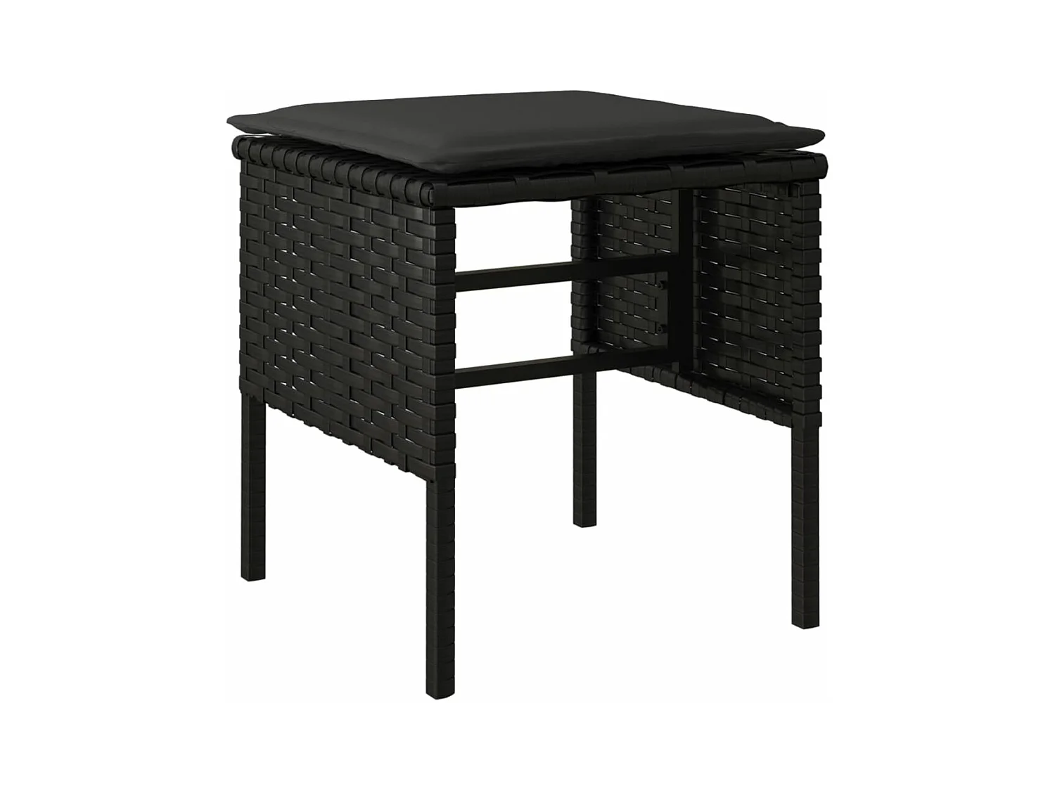 Juego de comedor muebles de jardín muebles de exterior y cojines 6 piezas resina tejida negra 02_0014460