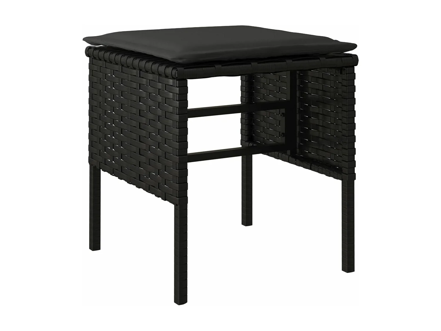 Juego de comedor muebles de jardín muebles de exterior y cojines 6 piezas resina tejida negra 02_0014460