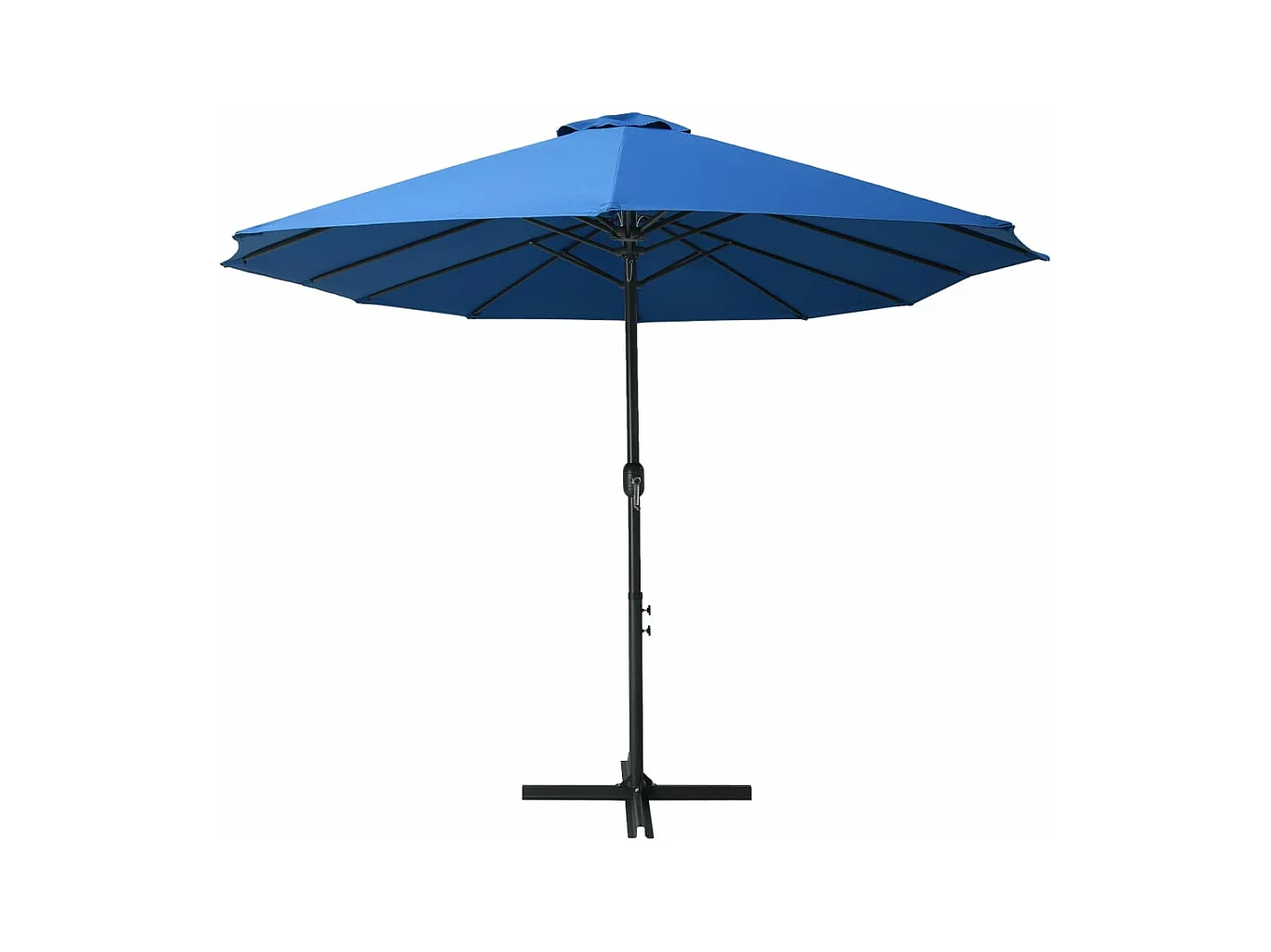 Ombrellone da esterno e palo in alluminio 460 x 270 cm blu 02_0008295