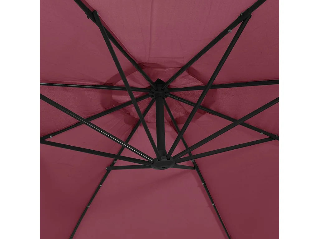 Sombrilla desplazada con luces LED rojo burdeos 350 cm 02_0008458