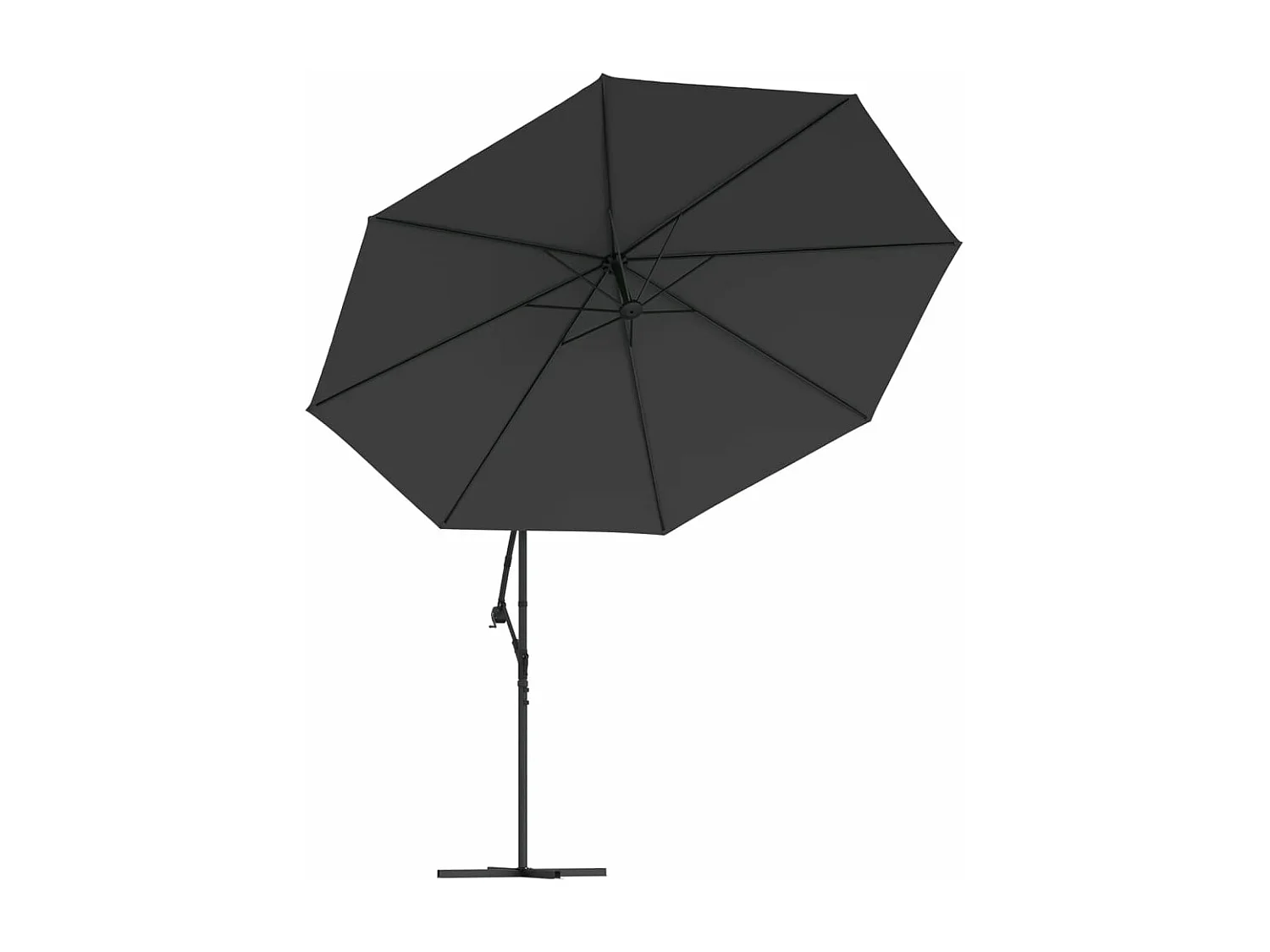 Parasol déporté avec lumières noire 350 x 350 x 280 cm 02_0008456