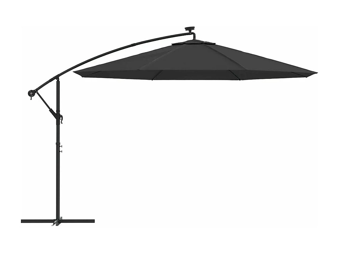 Parasol déporté avec lumières noire 350 x 350 x 280 cm 02_0008456