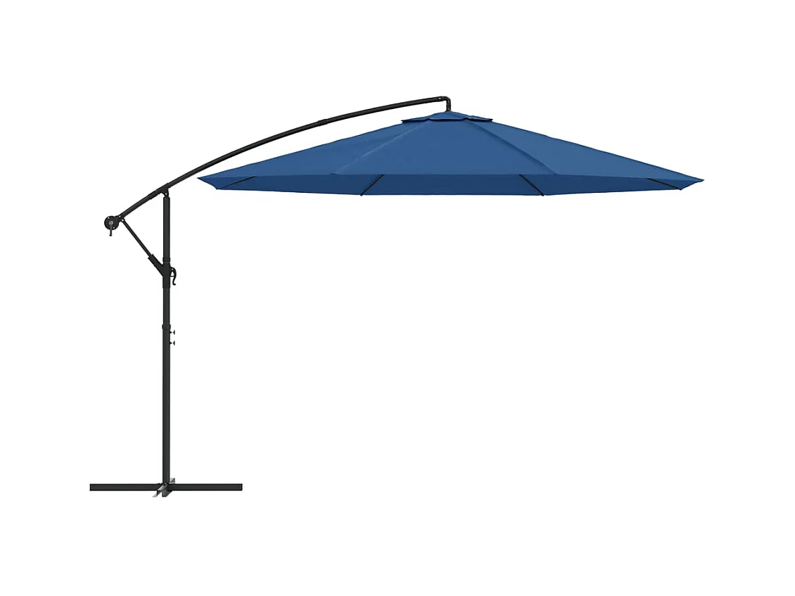 Parasol déporté avec mât aluminium bleue 350 x 350 x 280 cm 02_0008481