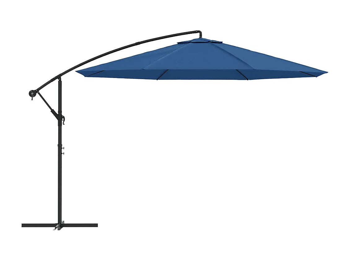 Parasol déporté avec mât aluminium bleue 350 x 350 x 280 cm 02_0008481