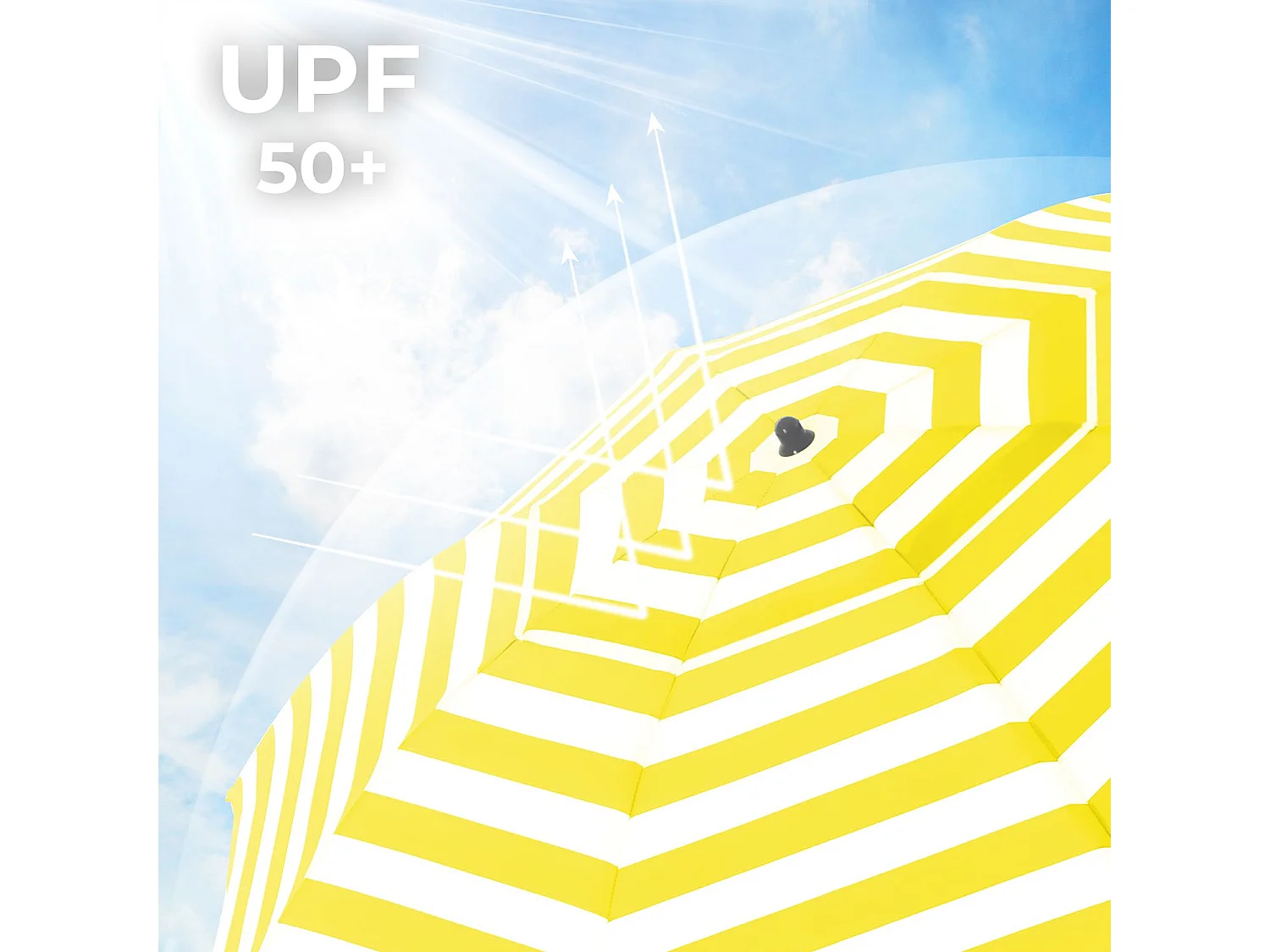 Parasol de plage diamètre verre blanche 1.8 x 1.8 x 2.1 cm 12_0001760