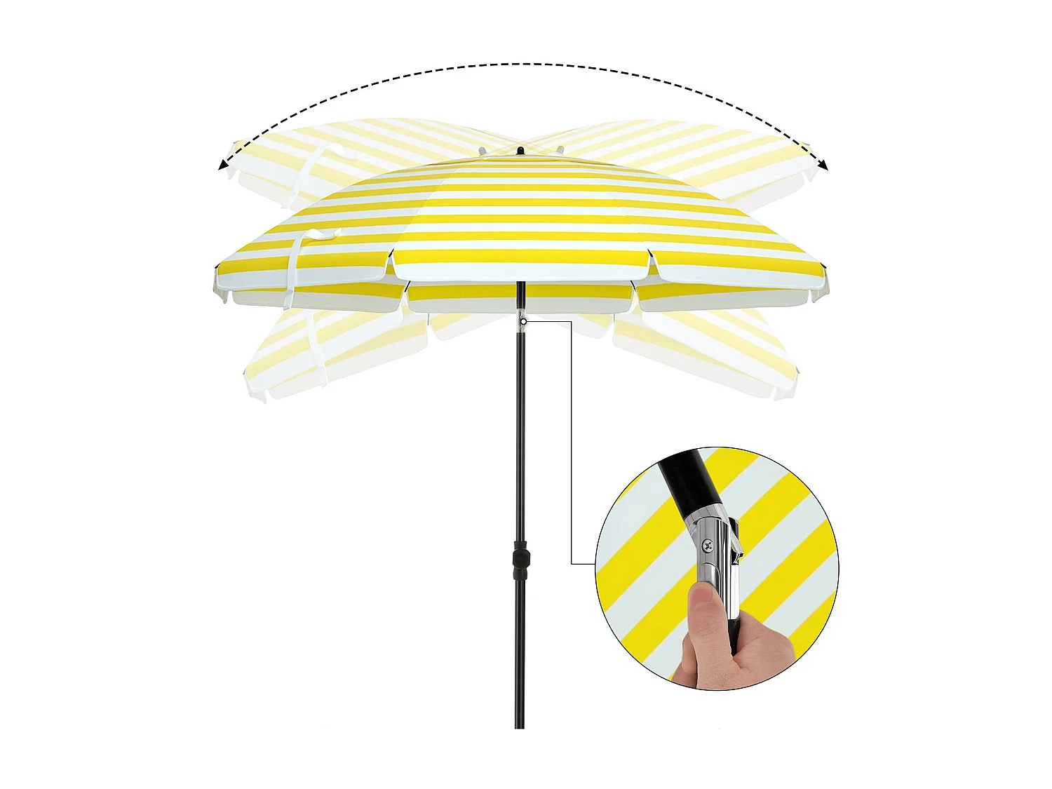 Parasol de plage diamètre verre blanche 1.8 x 1.8 x 2.1 cm 12_0001760