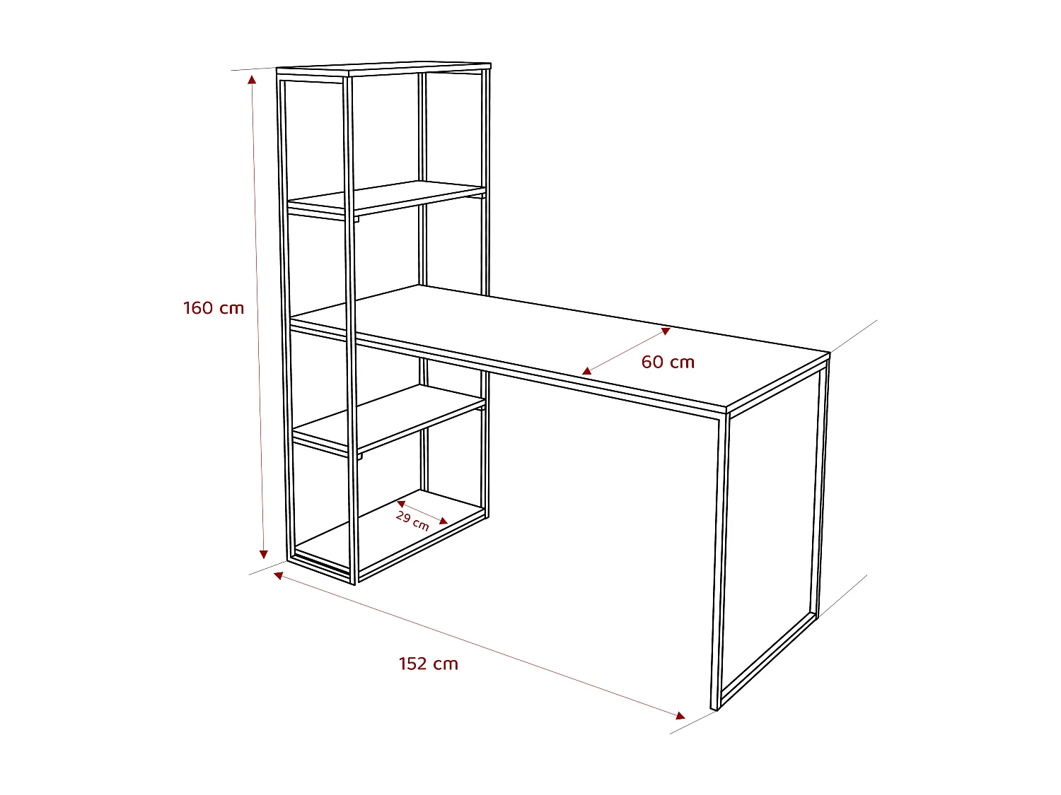 Bureau avec rangements bellato gris