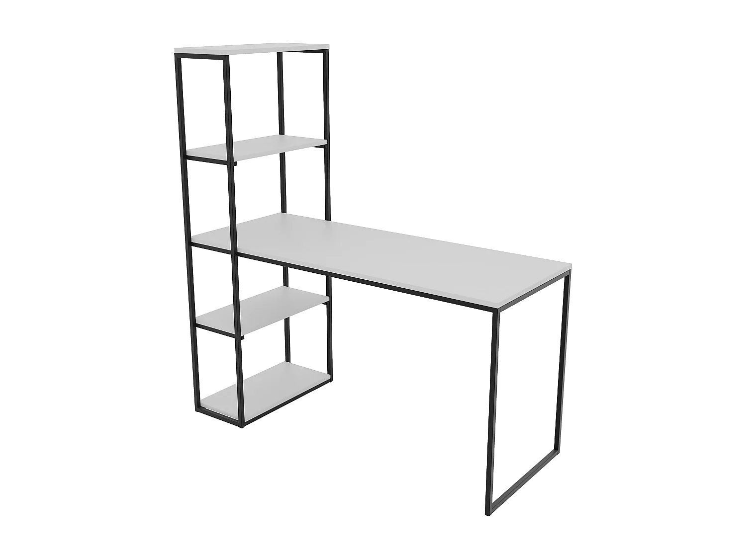 Bureau avec rangements blanc