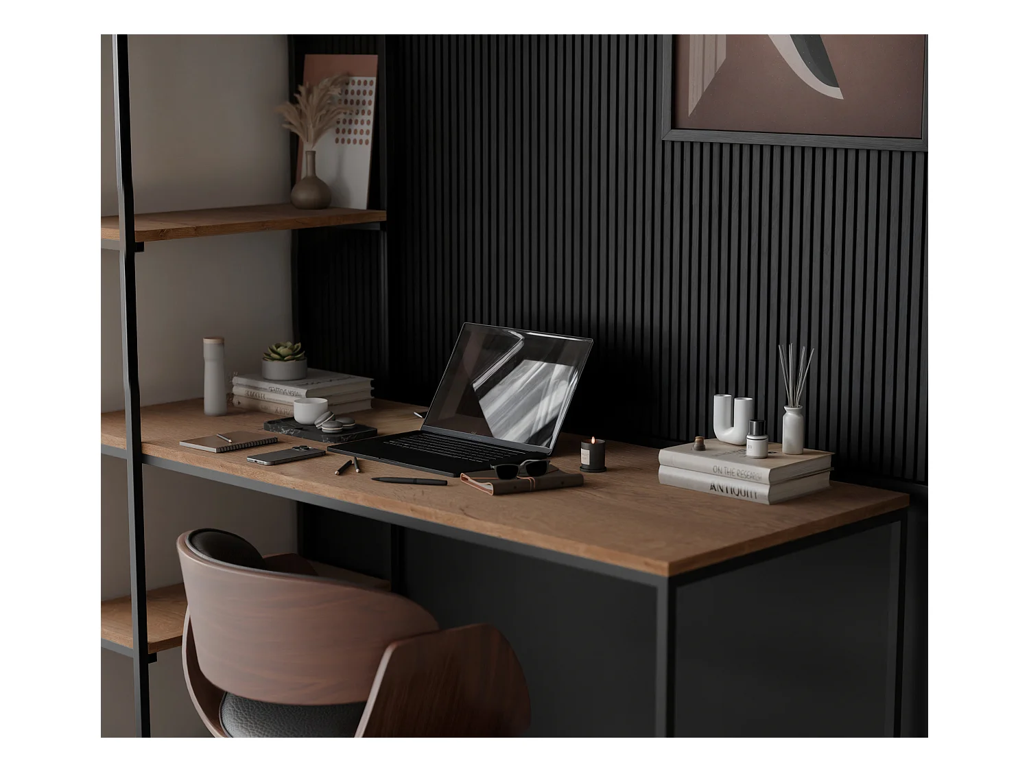 Bureau avec rangements chêne lefkas