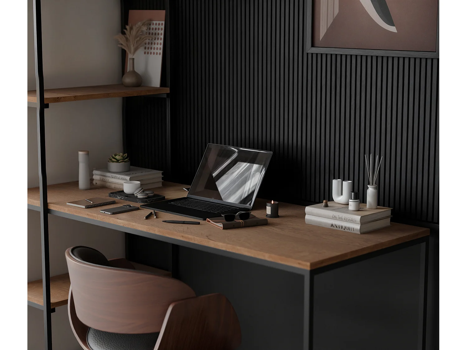 Bureau avec rangements chêne lefkas