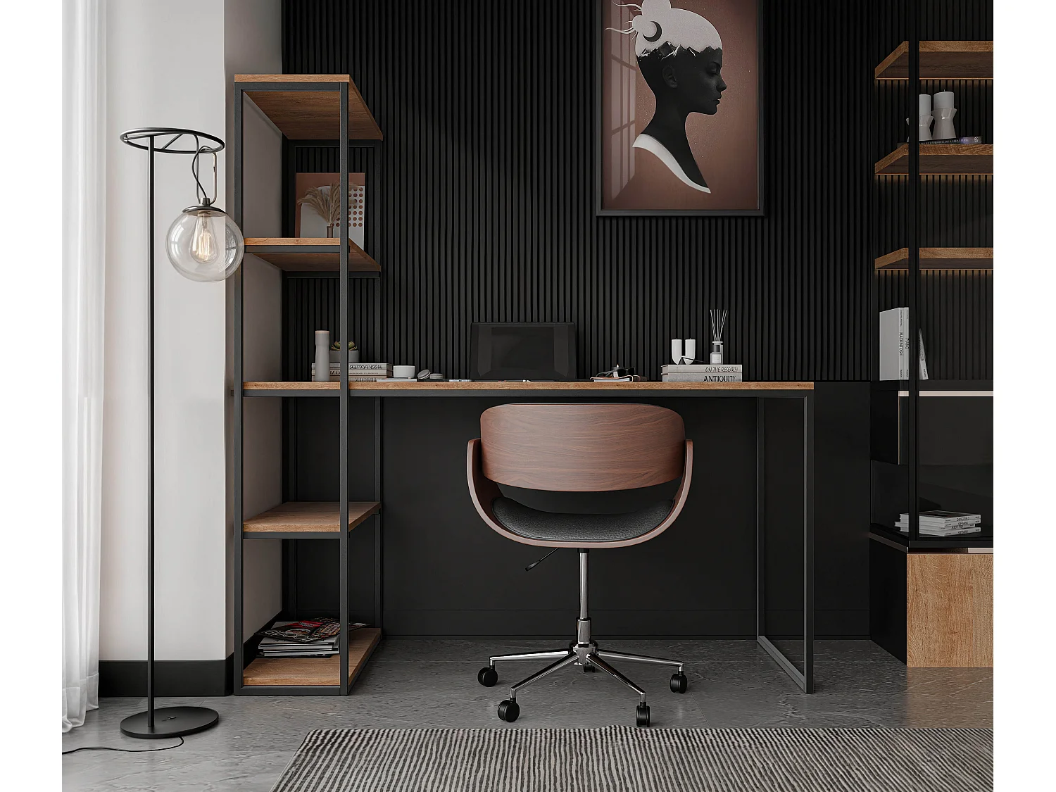 Bureau avec rangements chêne lefkas