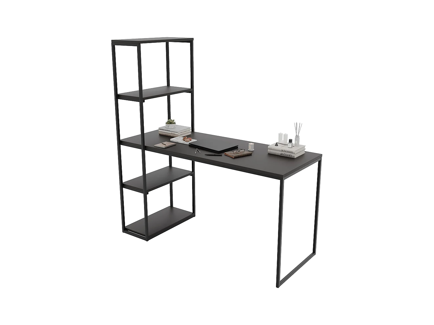Bureau avec rangements molet noir