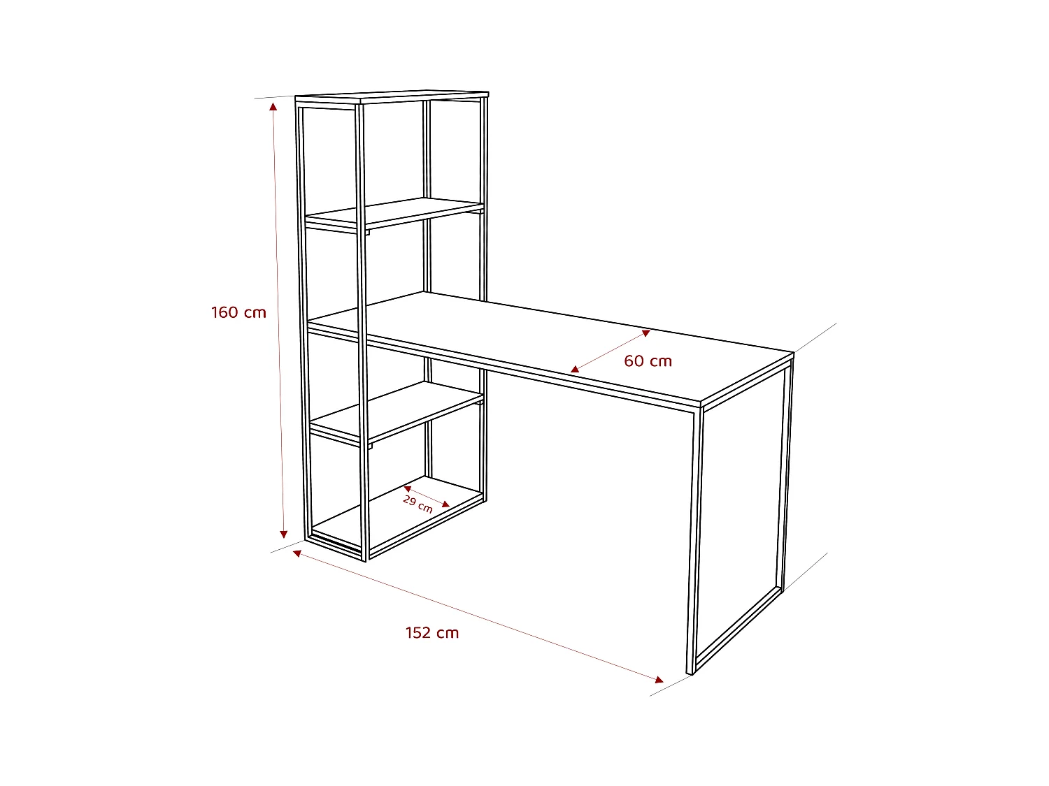 Bureau avec rangements molet noir