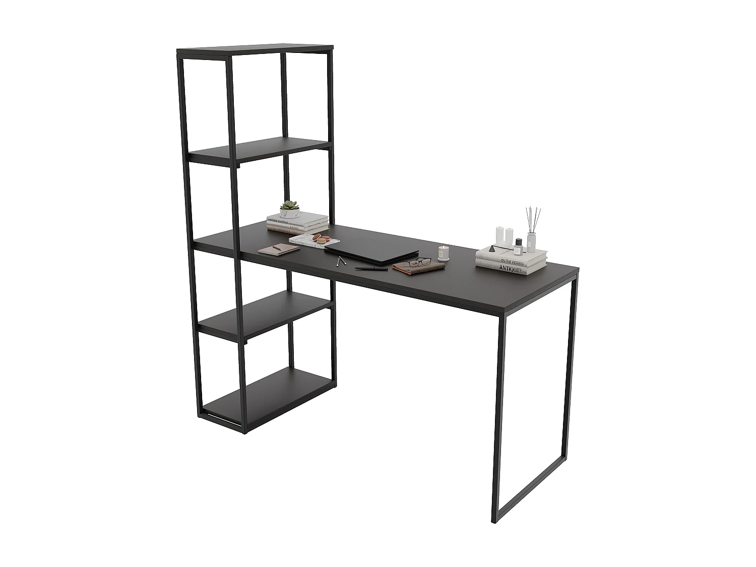 Bureau avec rangements molet noir