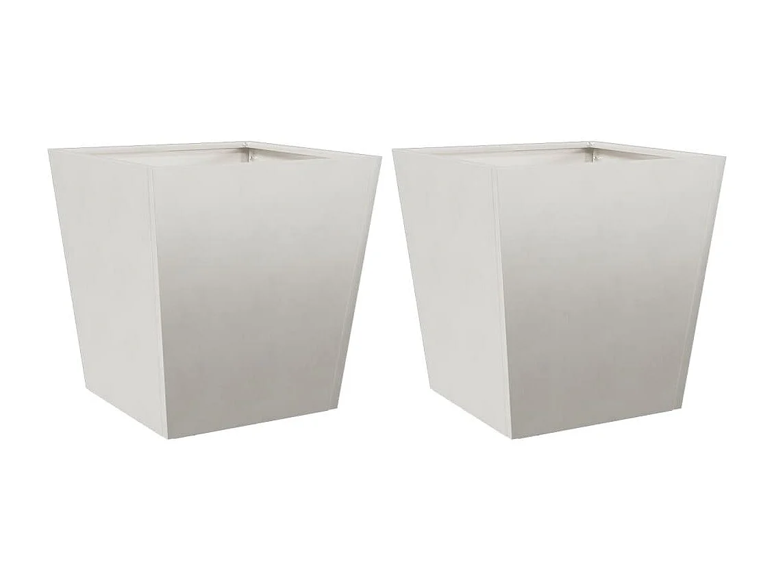 Vaso per fioriera aiuola rialzata piante fiori giardino terrazze set da 2 40 x 40 x 40 cm acciaio inox grigio chiaro 02_0038958