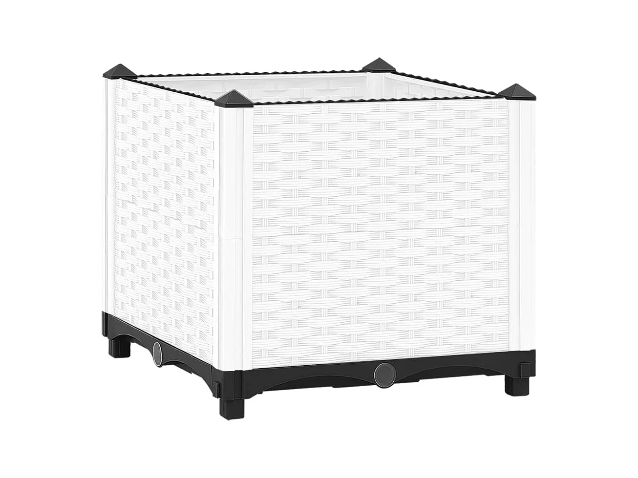 Bandeja para plantas canteiro elevado plantas flores terraço jardim 40 x 40 x 38 cm polipropileno branco 02_0039227