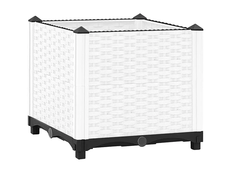 Bandeja para plantas canteiro elevado plantas flores terraço jardim 40 x 40 x 38 cm polipropileno branco 02_0039227