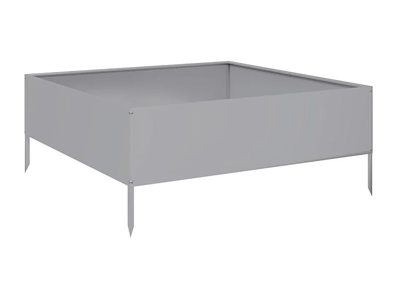 Bandeja para plantador canteiro elevado plantas flores terraço jardim jardim 100 x 100 x 25 cm aço inoxidável prata 02_0039267