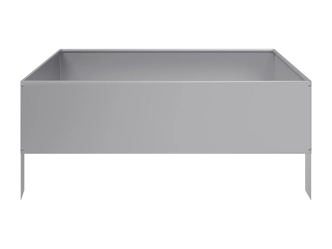 Macetero bancal elevado plantas flores terraza jardín jardín 100 x 100 x 25 cm acero inoxidable Plata 02_0039267