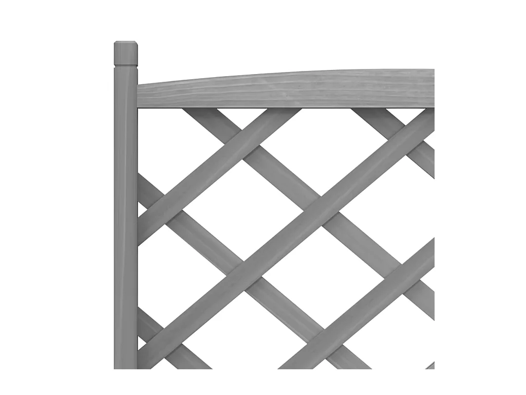 Bandeja de plantador de plantas com canteiro elevado, flores, terraço, jardim com treliça de madeira de abeto cinza sólida 02_0038326