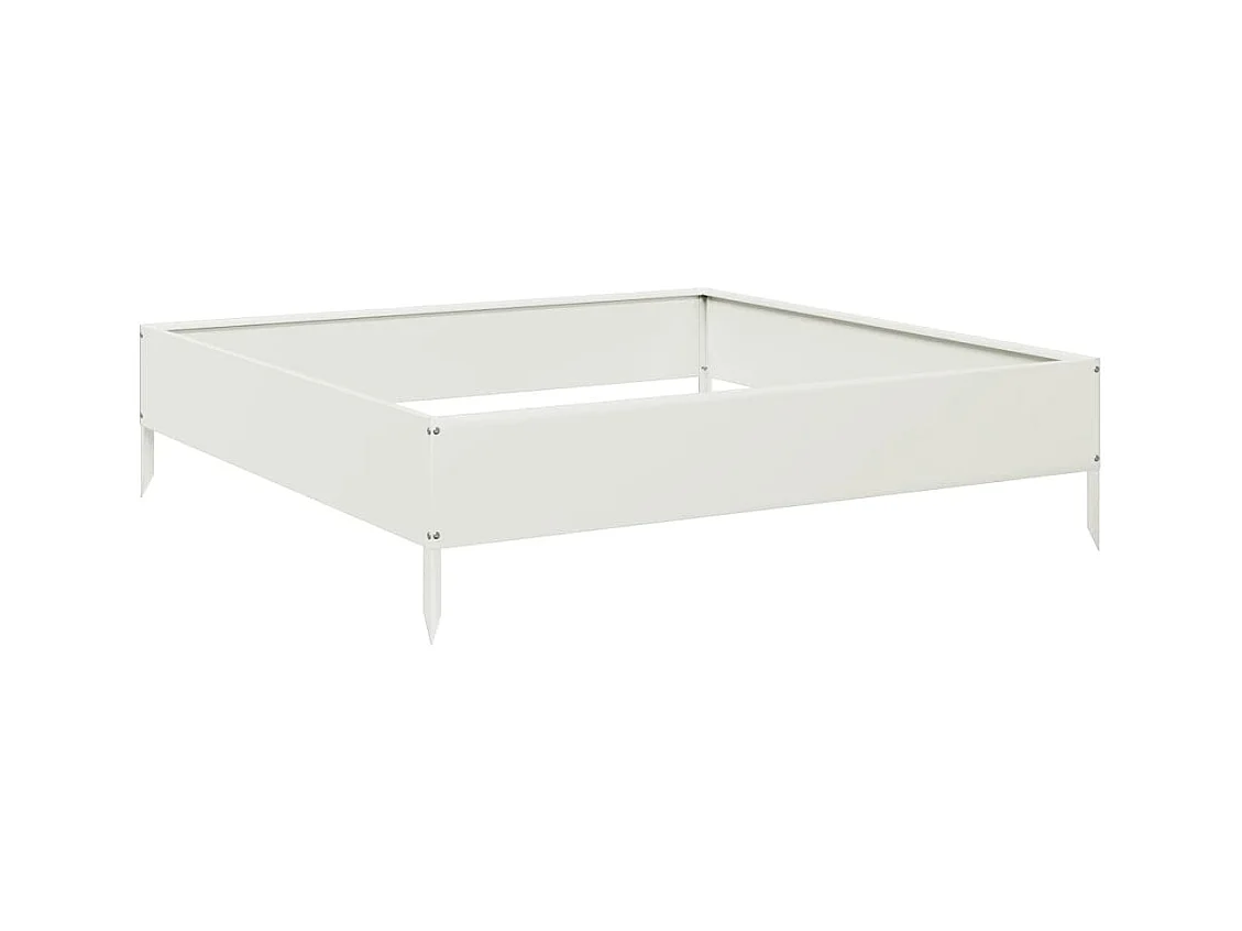 Vassoio per fioriera aiuola rialzata piante fiori terrazza giardino giardino 100 x 100 x 26 cm acciaio bianco 02_0039272