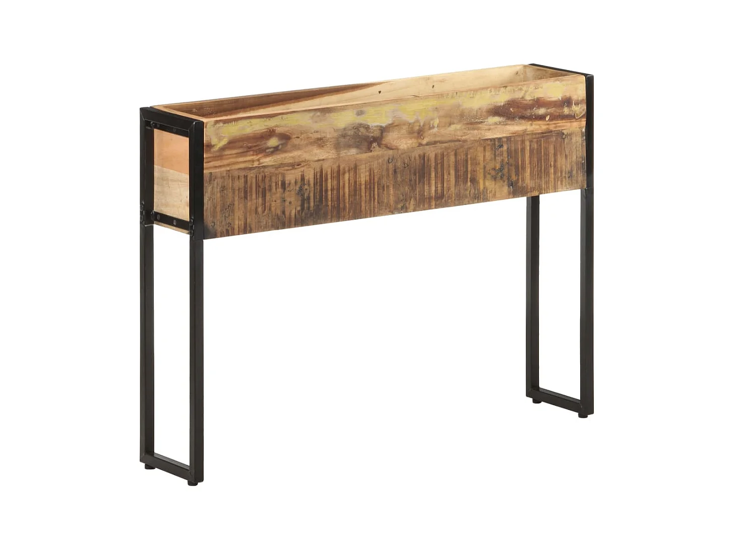 Macetero bancal elevado plantas flores terraza jardín 90 x 20 x 68 cm madera maciza recuperada multicolor 02_0037963