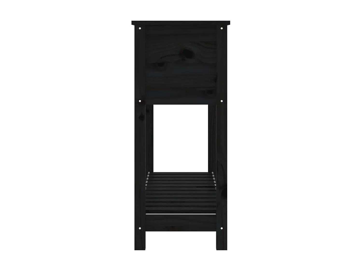 Vassoio per fioriera aiuola rialzata piante fiori terrazza giardino con ripiano 111,5 x 34,5 x 81 cm legno massello di pino nero 02_0038383