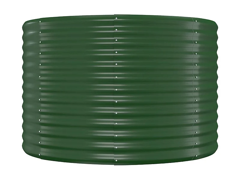 Macetero bancal elevado plantas flores terraza jardín jardín acero con recubrimiento en polvo 249 x 100 x 68 cm verde 02_0039613