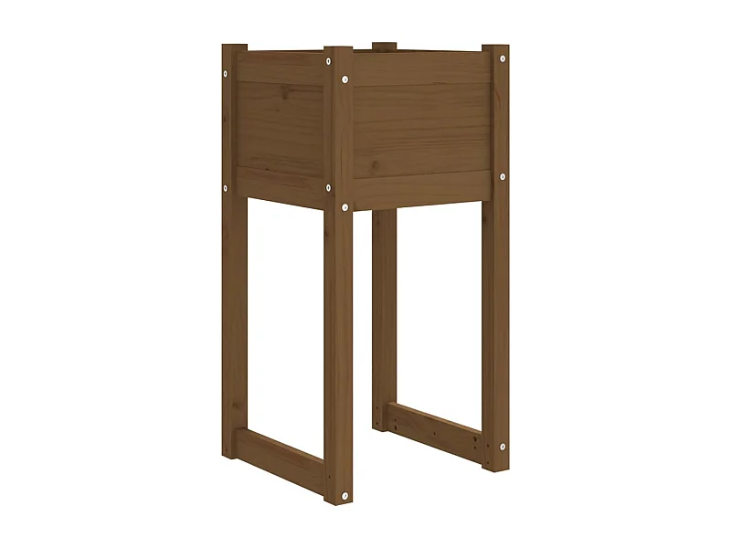 Macetero bancal elevado plantas flores terraza jardín 40 x 40 x 81 cm madera maciza de pino marrón 02_0037592