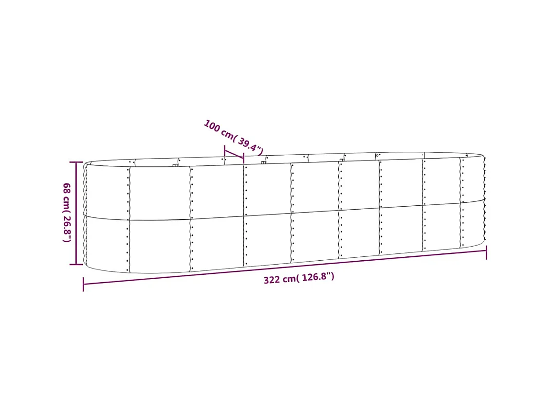 Jardinière bac lit surélevé 322 x 100 x 68 cm 02_0039631