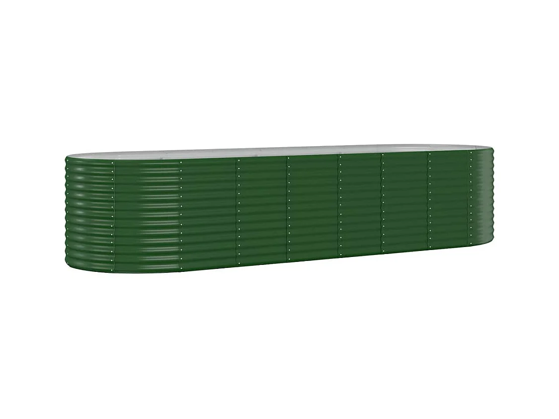 Vassoio per fioriera aiuola rialzata piante fiori terrazza giardino giardino acciaio verniciato a polvere 322 x 100 x 68 cm verde 02_0039631