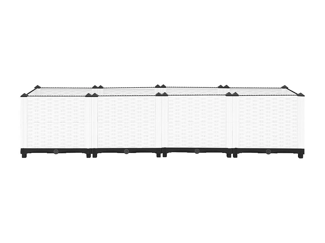 Macetero bancal elevado plantas flores terraza jardín 160 x 40 x 38 cm polipropileno gris 02_0039216