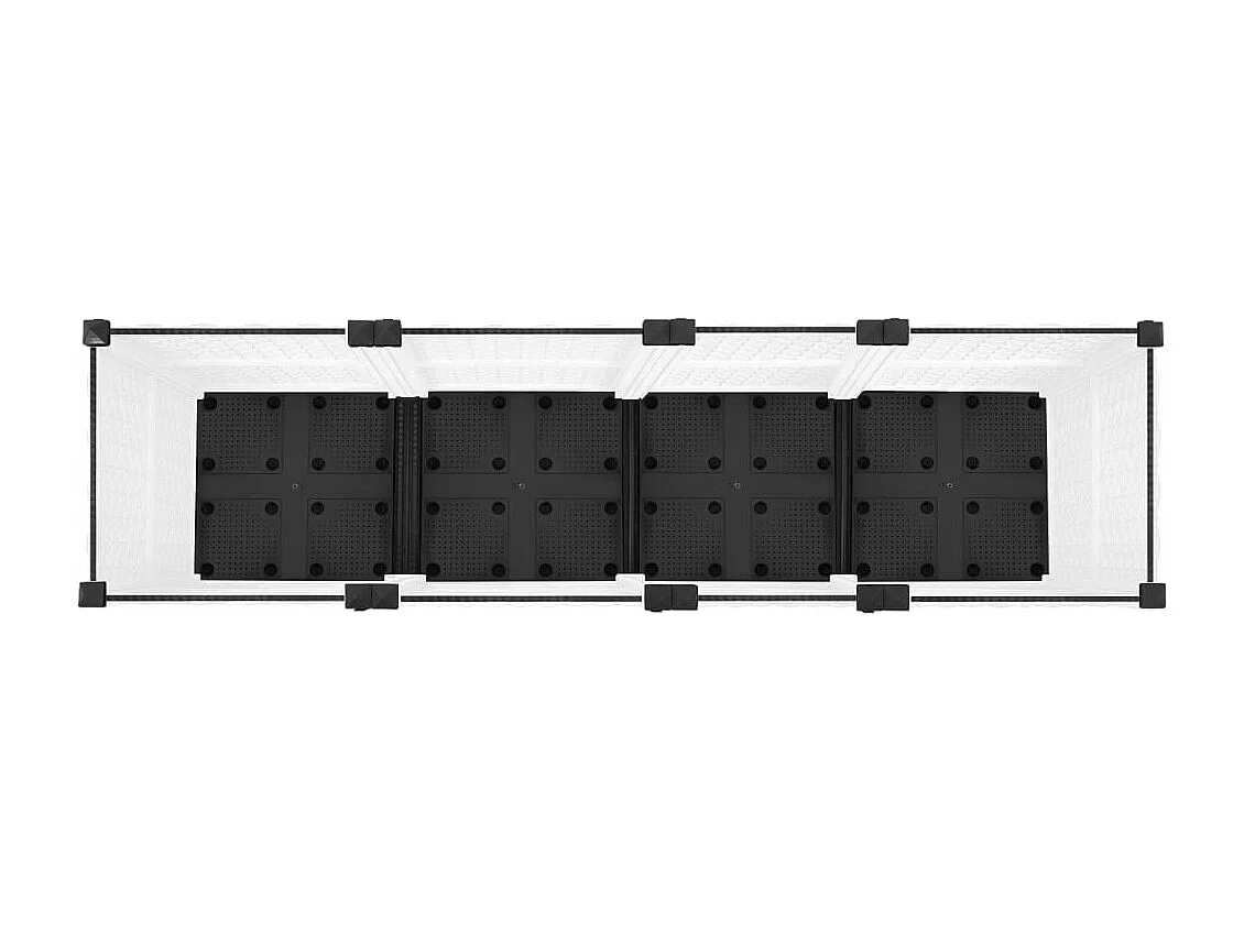 Macetero bancal elevado plantas flores terraza jardín 160 x 40 x 38 cm polipropileno gris 02_0039216