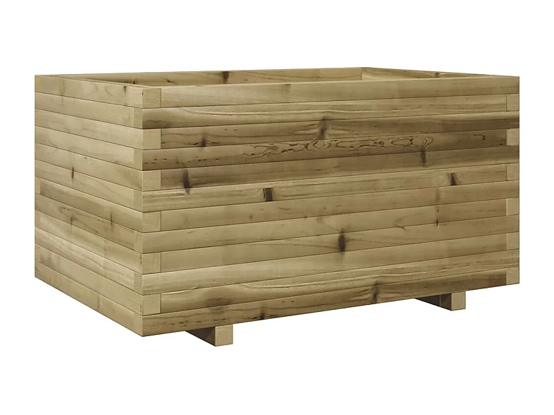 Macetero bancal elevado plantas flores terraza jardín 90 x 60 x 49,5 cm madera de pino impregnada marrón 02_0038024