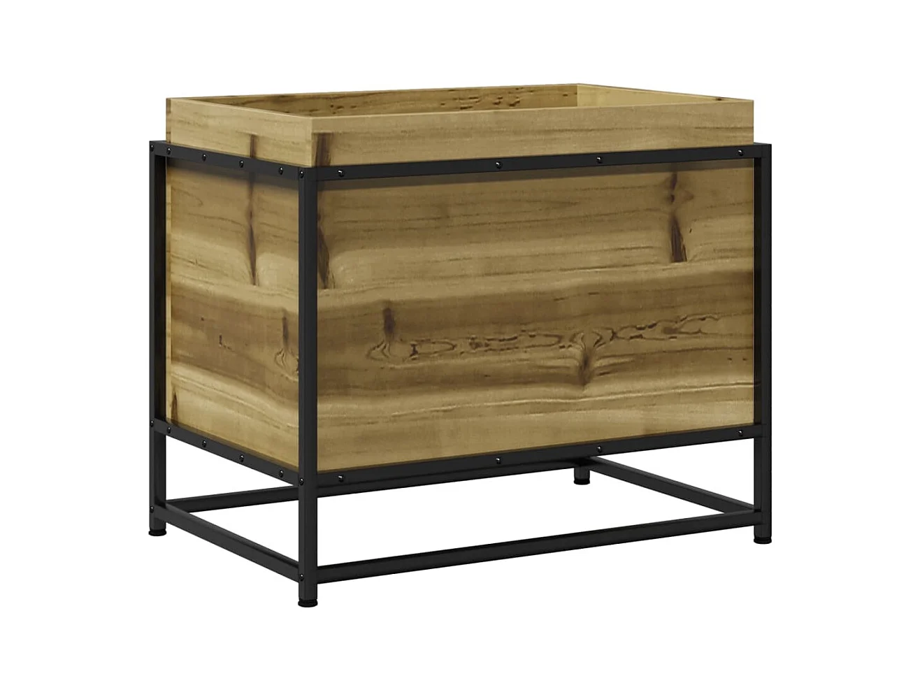 Macetero bancal elevado plantas flores terraza jardín 60 x 40 x 50 cm madera de pino impregnada marrón 02_0037695